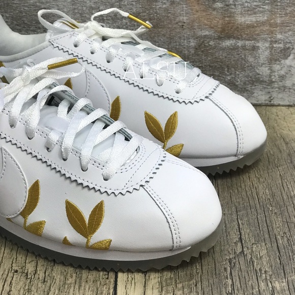 NWT Classic Cortez White Metallic Gold W AUTHENTIC - Picture 6 of 8